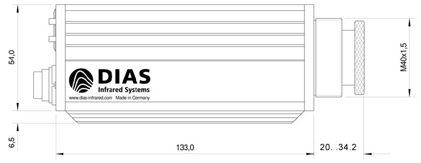 DA10G, DA10GV紅外測溫儀尺寸圖